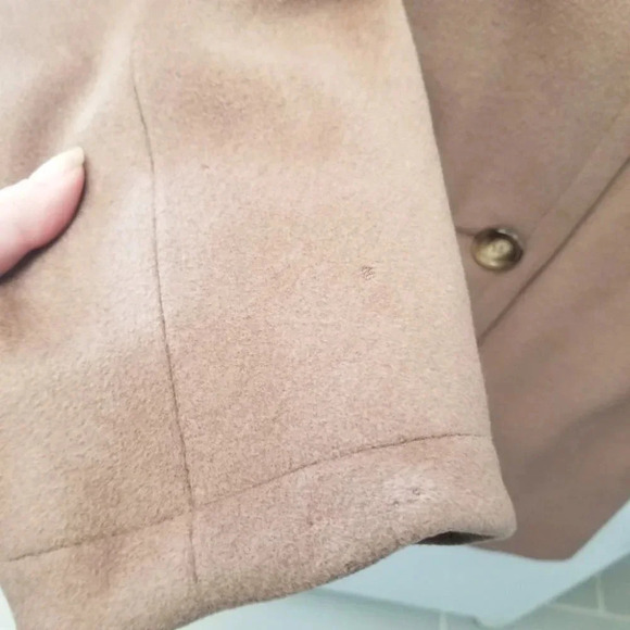 Vintage Aquascutum Wool Tan Pea Coat  Oversized - Picture 11 of 15